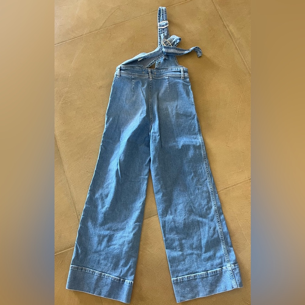 Free People Light Blue Denim Wide-Leg Jumpsuit - Picture 8 of 9